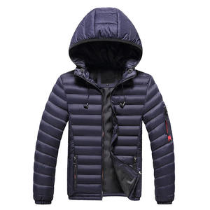 Veste d'hiver décontractée pour homme, style streetwear, doudoune avec motif de mouflon, veste bomber à capuche en coton, col montant et fermeture éclair - Product Image 2