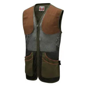 Sports de plein air printemps été unisexe tir d'argile gilet confortable respirant gilet de chasse en maille avec bouton pop réglable