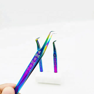 Pince à épiler professionnelle à micro pointe nano en fibre de haute qualité Plasma arc-en-ciel Emballage personnalisé Couleur personnalisée en acier inoxydable - Product Image 1