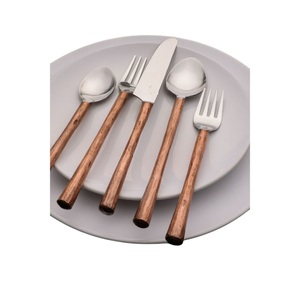 Juego de cubiertos de metal dorado de diseño fabuloso con mangos de resina acrílica para uso en el hogar y en cenas de boda, a precio de mayoreo. - Product Image 5