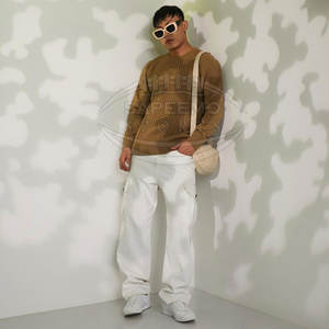 Suéter de Invierno para Hombre 100% Lana con Logotipo Frontal, Características Anti-Pilling y Anti-Arrugas, Estilo Urbano Moderno, Jersey de Alta Calidad para Todo el Día - Product Image 2