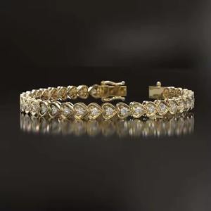 Women Luxury Custom Adjustable Moissanite Diamond Fine Fashion Jewelry Moissanite Heart shape Diamond <b>Bracelet</b> - Product Image 6