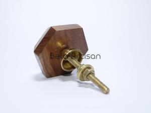 Poignées rondes en bois pour armoires et tiroirs, poignées de porte en hêtre peintes, poignées en bois massif en forme de champignon - Product Image 4