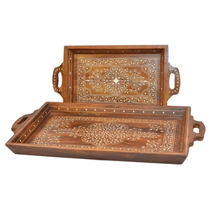 Temporada de vacaciones Bandeja decorativa de madera artística Regalo de celebración festiva estándar Navidad Venta caliente Artículo decorativo para el hogar - Product Image 4