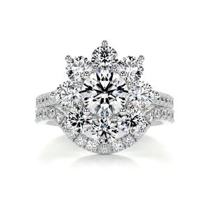 Ensemble de mariée de style floral diamant rond pour les femmes - Product Image 2