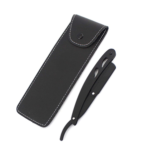 Customized Durable Men's Manual Straight <b>Edge</b> Stainless Steel Barber Razors Black Color with Safety Feature for Shaving - Product Image 3