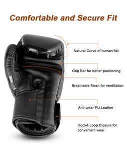 Gants de boxe en cuir souple personnalisables et confortables pour adultes tailles disponibles 6oz 8oz 12oz 14oz 16oz Sports Activités de plein air - Product Image 6
