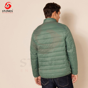 Veste matelassée thermique pour homme avec col montant, manteau d'hiver moderne pour les activités décontractées et sportives par temps froid - Product Image 3