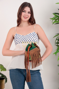 Nouveau Style Boho Gland Sac À Bandoulière Vintage Daim En Cuir Sac À Bandoulière Casual Frange Messenger Sac Femmes Cordon Seau Sacs - Product Image 5