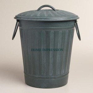 Finition rustique galvanisée Forme et taille personnalisées Poubelle de cuisine Nettoyage de la chambre à coucher et de la salle de bain Poubelle de stockage des déchets en vente supérieure - Product Image 3