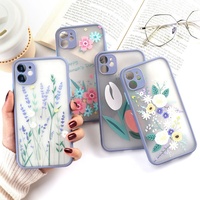Accessoires de téléphone fille peinture téléphone caver caméra protection d'objectif fleur étui mobile pour iphone 13 pro max étui de protection de téléphone portable