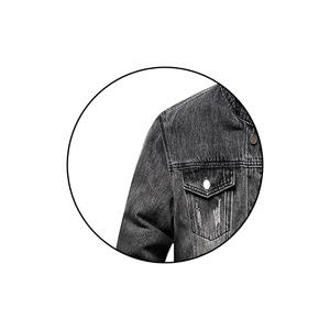 Denim boutonné à prix compétitif Manteaux d'extérieur pour hommes Vêtements d'extérieur à col rabattu au design unique Jeans Vestes pour hommes - Product Image 3