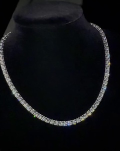 Cadena de Tenis de Lujo Chapada en Plata de Ley 925 con Diamantes Cultivados en Laboratorio con Corte VVS1, Joyería Unisex de Moda Hip Hop Personalizable OEM - Product Image 6