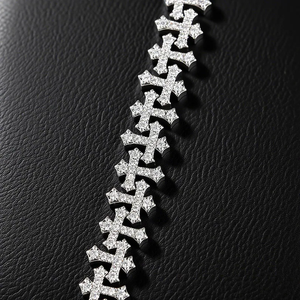Bracelet de luxe en argent 925 avec croix sertie de diamants en moissanite VVS, bijoux tendance hip-hop - Product Image 5