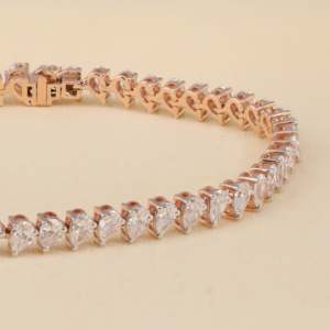 Lab Grown Diamond <b>Tennis</b> <b>Bracelet</b> with Pear Cut <b>Fashion</b> Jewelry - Product Image 3