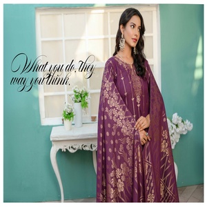 Collection ANABIYA Indienne de Salwar Kameez 3 Pièces en Coton Karandi Non Cousu de la Marque Bin Hameed – Modèle Pudique Toutes Saisons pour Adultes – Meilleures Ventes - Product Image 5
