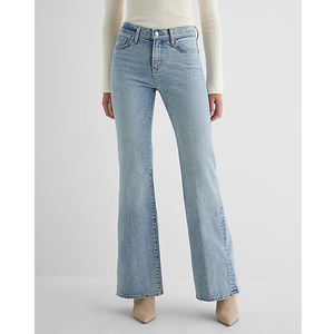 Pantalones vaqueros de mezclilla para mujer, pantalones acampanados elásticos ajustados, pantalones vaqueros largos de talla grande para mujer, pantalones vaqueros de pierna ancha lavados de Color sólido para mujer - Product Image 5