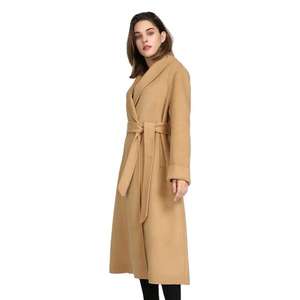 Manteau Trench en Laine Mélangée Mi-Longue pour Femme, Élégant, à Grand Col Revers, Simple Boutonnage, Respirant, en Soie et Laine Peignée - Product Image 5