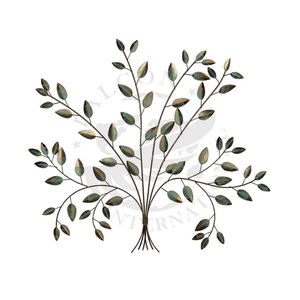 Art mural en métal à grand cadre de feuilles facile à suspendre et à installer Design moderne pour la décoration de salon - Product Image 4