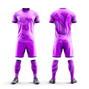Uniforme de Fútbol Morado con Logotipo Personalizado, Conjunto de Camiseta y Pantalones Cortos con Diseño de Flujo de Partículas, Ropa Deportiva para Equipos Atléticos - Product Image 5