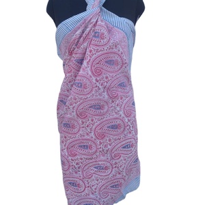 2 Piece Cotton Hand Block Print <b>Large</b> Sarong Beach Pareo Wrap Swimwear Dupatta Handmade Indian Cotton Sarong - Product Image 6