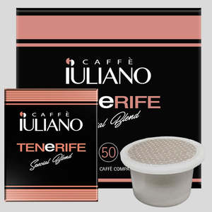 แคปซูลกาแฟ Caffe Iuliano Tenerife Blend แบบใช้ร่วมกับเครื่องชงกาแฟอื่นๆ ได้ 50 แคปซูล - กาแฟอาราบิก้าคั่วกลางบดละเอียด รสชาติกลมกล่อมและมีคาเฟอีน - Product Image 1