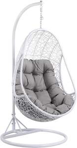 Chaise suspendue en rotin d'extérieur avec auvent, résistante aux intempéries, pour patio et jardin - Product Image 2