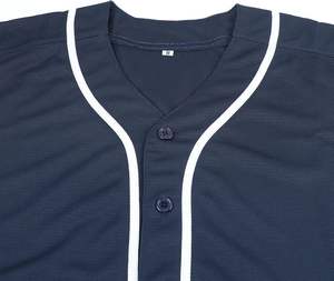 Camiseta de Béisbol para Hombre, Poliéster, Color Sólido, Uniforme Personalizado de Fábrica, Logotipo del Equipo Bordado, Duradera, Deportiva, Transpirable, Cuello en V - Product Image 2