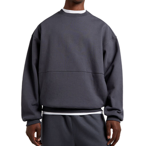 Sweats à col rond surdimensionnés poche latérale personnalisée pas de sweats à capuche Boxy Fit sweats épais fabricant de sweats à capuche - Product Image 4