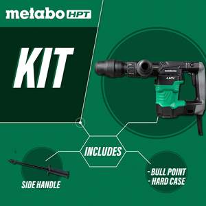 Martillo Demoledor Eléctrico de 11.5 Libras con SDS Max, Baja Vibración, Energía de Impacto de 7.4 Ft-lbs, Varilla de Conexión de Aluminio, 1 Año de Garantía - Product Image 3