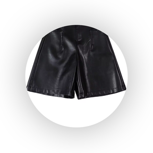 Short en cuir taille haute pour femmes Tissu respirant de style ample personnalisé du Pakistan-Design en gros à la mode - Product Image 4