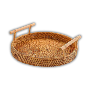 Plateau de nourriture en rotin tissé fait à la main vietnamien authentique de haute qualité pour l'affichage des aliments meilleur prix d'usine et remises en gros - Product Image 1