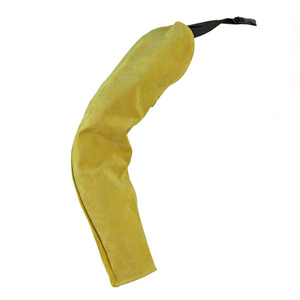 Protectores de brazo de cuero de vaca amarillo dorado de alta calidad Mangas protectoras cómodas y suaves para soldar - Product Image 4