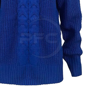 Pulls d'hiver pour femmes de haute qualité sur mesure de couleur unie, style décontracté le plus vendu avec décoration à motif tricoté, taille libre - Product Image 6