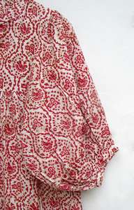 Femmes Unique Designer Style Imprimer Genou-Longueur D'été Casual Volant Manches Standard Col En V Taille Naturelle Lavable Bouton Gratuit - Product Image 3