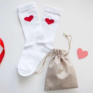 Fábrica de Vietnam al por mayor personalizado Jacquard corazón diseño antibacteriano Casual Crew calcetines Color sólido uso diario algodón suave - Product Image 3