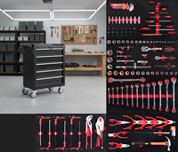 Chariot à outils mobile industriel à 5 tiroirs avec verrouillage, chariot de rangement robuste en acier pour garage, couleur personnalisée OEM ODM