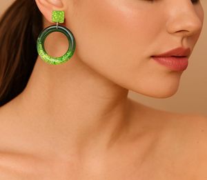 Elegant Handmade Colorful Resin <b>Earrings</b> for Trendy Bohemian Style with Artistic Layered Texture Eco-Friendly Mother's Day Gift - Product Image 3