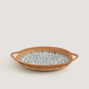 การออกแบบที่สวยงามอย่างมีสไตล์เหมาะสำหรับการตกแต่งบ้านที่เก็บอุปกรณ์บนโต๊ะอาหารแบบใช้มือหมุนทำจากไม้ไผ่พร้อมชามแบบฝัง - Product Image 5