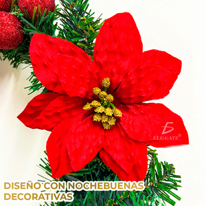 Ghirlanda natalizia da interno da 50 cm con ornamenti e fiocco coordinato per decorazioni per feste all'aperto - Product Image 6