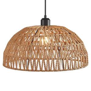 Lámpara de Techo Artesanal de Mimbre de Hierba Marina, Estilo Bohemio Minimalista Costero, Elegante, para el Hogar, Venta al Por Mayor a Precio Económico - Product Image 1