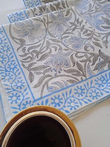 ผ้าเช็ดปากผ้าฝ้ายงานแฮนด์เมดลายดอกไม้แบบอินเดียใช้ซ้ำได้เสื่อทรงสี่เหลี่ยมสำหรับงานแต่งงานงานเลี้ยงอาหารค่ำที่บ้านงานปาร์ตี้พิมพ์ต้นไม้ด้วยมือ - Product Image 5