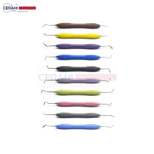 Juego de instrumentos quirúrgicos dentales de relleno compuesto de 10 piezas Manual Clase I con mango de silicona y casete de esterilización CE - Product Image 1