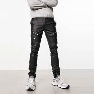 Pantalons en cuir pour hommes lavés de dernière conception en Offres Spéciales fabriqués en usine en gros Pantalons pour hommes en cuir de la meilleure qualité - Product Image 5