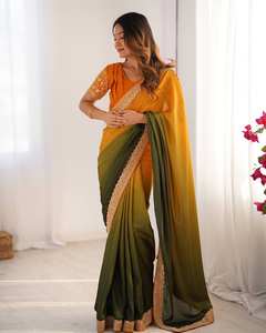 New Collection Women's Ethnic Polyester Saree for Weddings and Parties <b>Indian</b> & <b>Pakistani</b> <b>Clothing</b> - Product Image 1