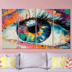 Art sur toile moderne et coloré : impression Pop Art colorée, lot de 4 toiles - Product Image 1