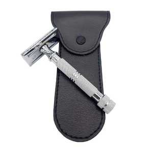 Rasoir de sécurité professionnel à double tranchant Kounain pour hommes et femmes, manche en bois naturel durable pour le rasage du visage, rouge - Product Image 1