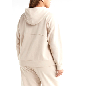 Sudaderas con capucha holgadas de talla grande para mujer, fabricación OEM de peso pesado, sudaderas con capucha informales de Hip Hop con estampado de Color sólido personalizado para mujer - Product Image 2