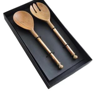 Mango Wood & Mina Salade Outil à main Ustensiles de cuisine Serveur de salade Vente chaude - Product Image 3