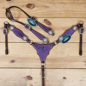 Ensemble de têtière et de collier de poitrail en cuir de vache 100% fait main de haute qualité avec sangle de avecer, fabricant - Product Image 5